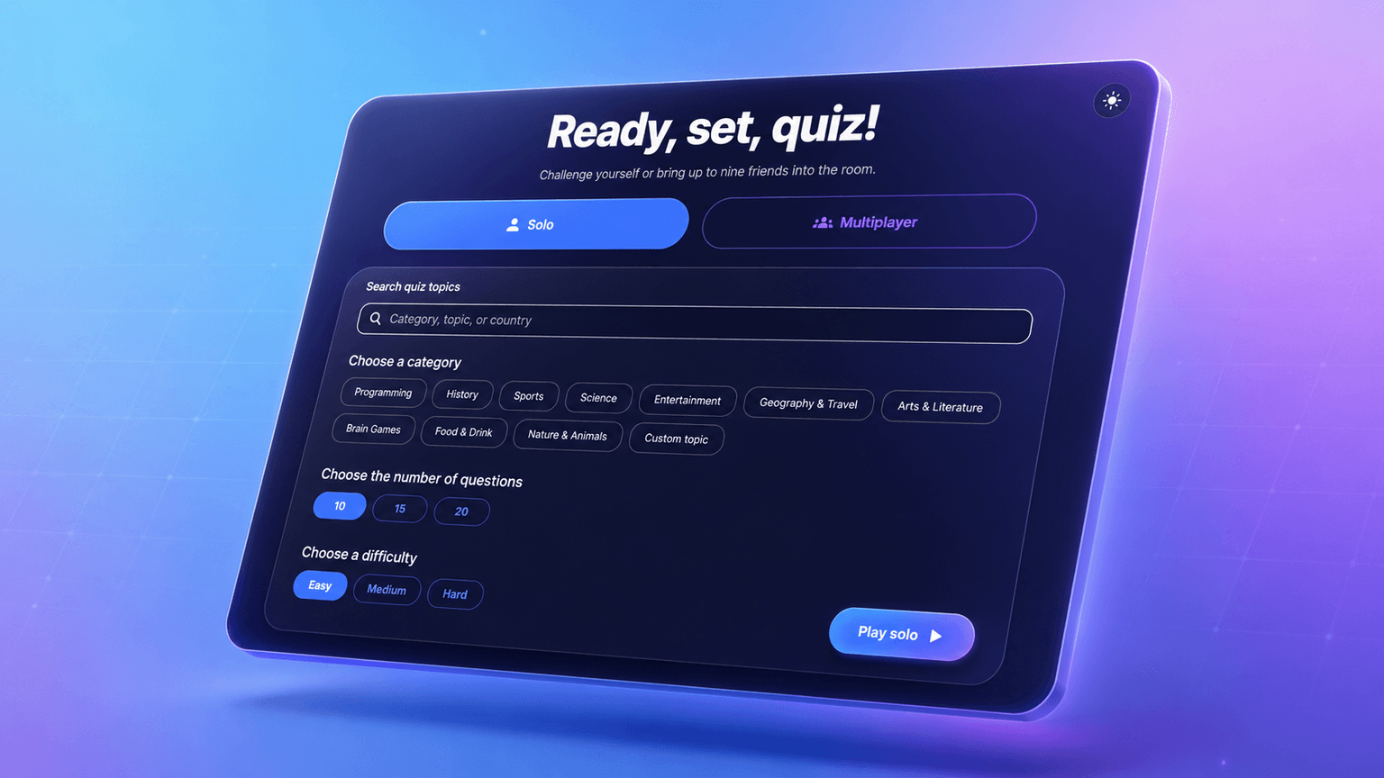 Quiz App interface preview